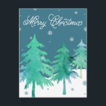 Postal Festiva Watercolor Trees Christmas Postcard<br><div class="desc">Watercolor Trees Christmas Postcard</div>