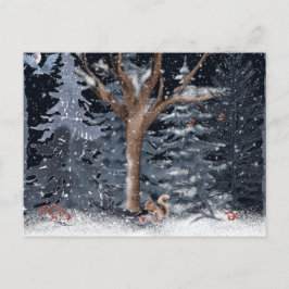 Postal Festiva Watercolor Winter Woodland