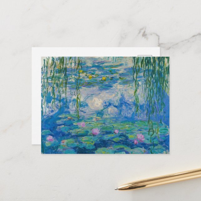 Postal Festiva Waterlilies por Claude Monet (Anverso/Reverso In Situ)