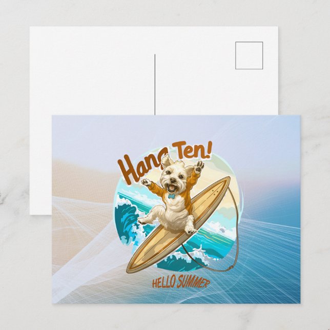 Postal Festiva Waves y Woofs (Anverso / Reverso)