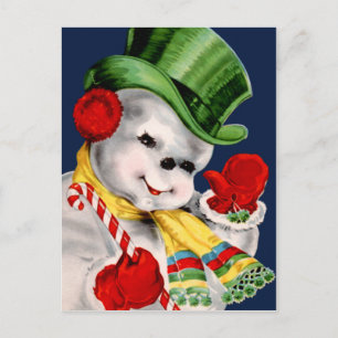 Postal Festiva Waving Snowman