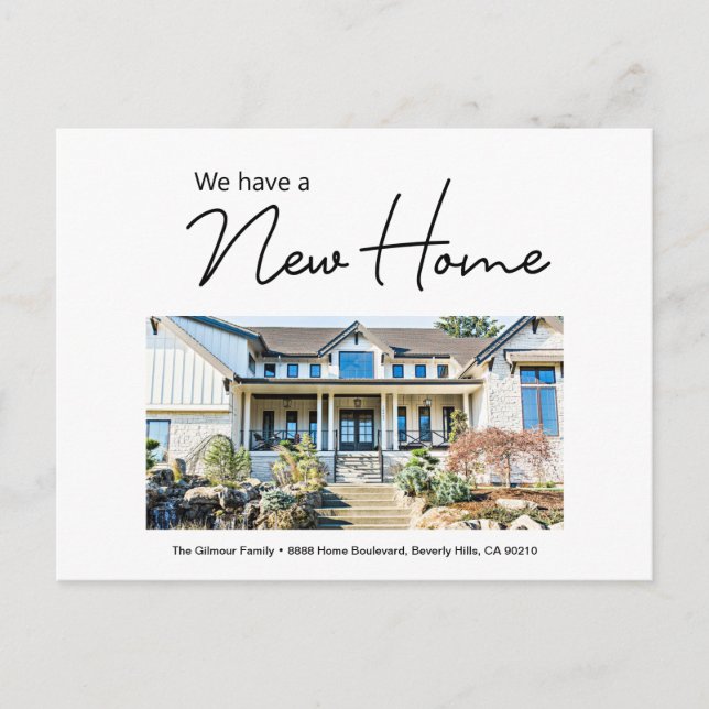 Postal Festiva We have a New Home Moving Announcement photos (Anverso)