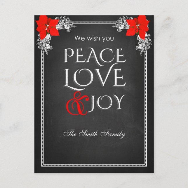 Postal Festiva We wish you peace love & joy (Anverso)