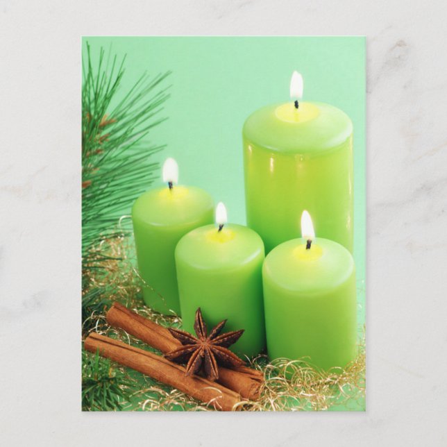 Postal Festiva Weihnachten congelado - Vierter Advent mit Kerzen (Anverso)