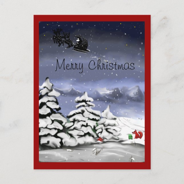 Postal Festiva Weihnachtsgruss, regalo para el zorro (Anverso)