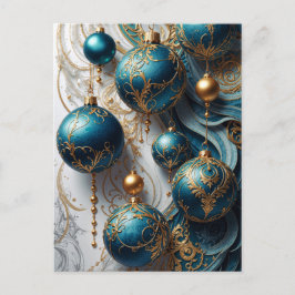 Postal Festiva Weihnachtskugeln Blau Gold Festzauber