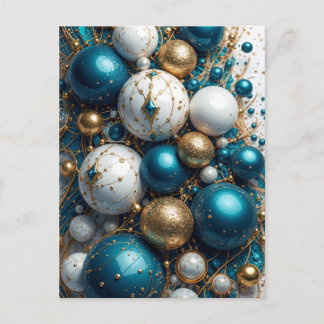 Postal Festiva Weihnachtskugeln Blau Gold Premium