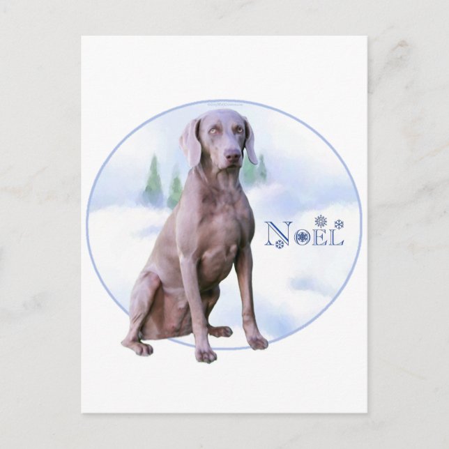 Postal Festiva Weimaraner Noel (Anverso)