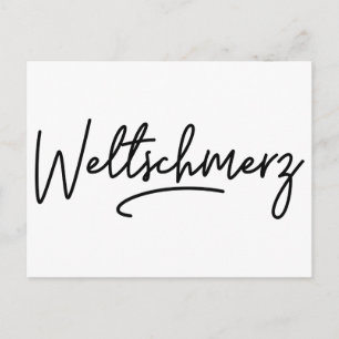 Postal Festiva Weltschmerz, palabra alemana, fatiga del mundo,