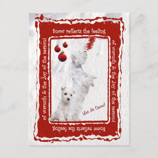 Postal Festiva Westie Let It Snow Holiday Holiday Greet Postcard (Anverso)