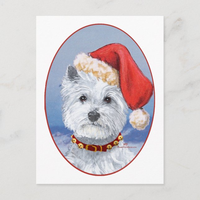 Postal Festiva Westie Santas Helper (Anverso)