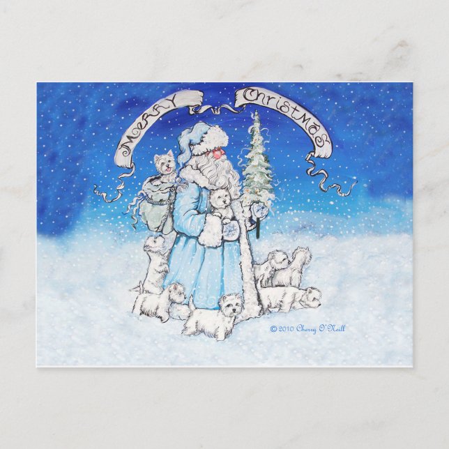 Postal Festiva Westis y Santa Claus (Anverso)