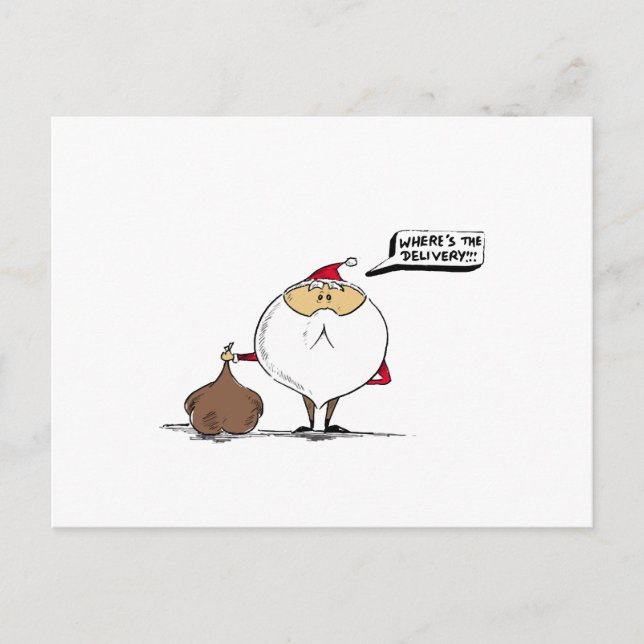 Postal Festiva Where's the delivery Christmas Santa (Anverso)