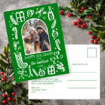 Postal Festiva Whimsical Christmas  Cute Custom Arch PHOTO<br><div class="desc">Perfect cute card for a fun holiday greeting! Hand made art for you! Perfect for a winter, christmas, holiday party or other event. FULLY CUSTOMIZABLE! Click on “Personalize” above to edit the text on the front and back and add your own photo. Click "edit using design tool" to adjust the...</div>