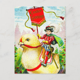 Postal Festiva Whimsical Easter Greetings: Sobre el polluelo giga