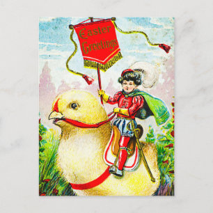 Postal Festiva Whimsical Easter Greetings: Sobre el polluelo giga