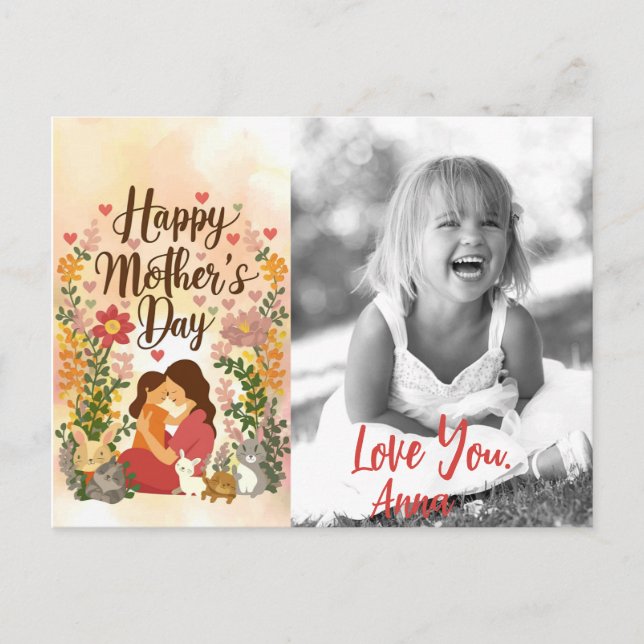 Postal Festiva *~* Whimsical Floral Heart Mother's Day AP72 Photo (Anverso)