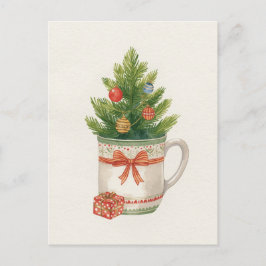 Postal Festiva Whimsical Watercolor Christmas Tree Mug