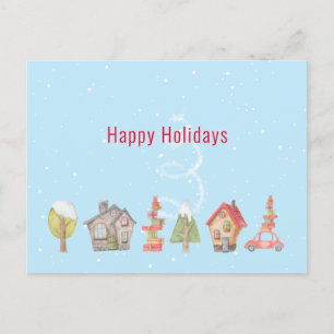 Postal Festiva Whimsical Winter Street