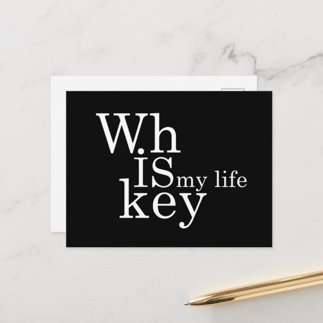 Postal Festiva Whiskey cita graciosos regalos de dichos de alcoho (Anverso/Reverso In Situ)