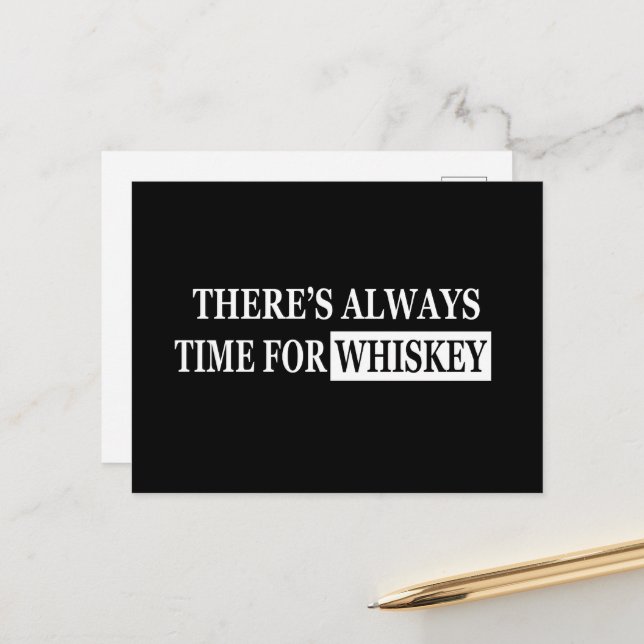 Postal Festiva Whiskey cita graciosos regalos de dichos de alcoho (Anverso/Reverso In Situ)