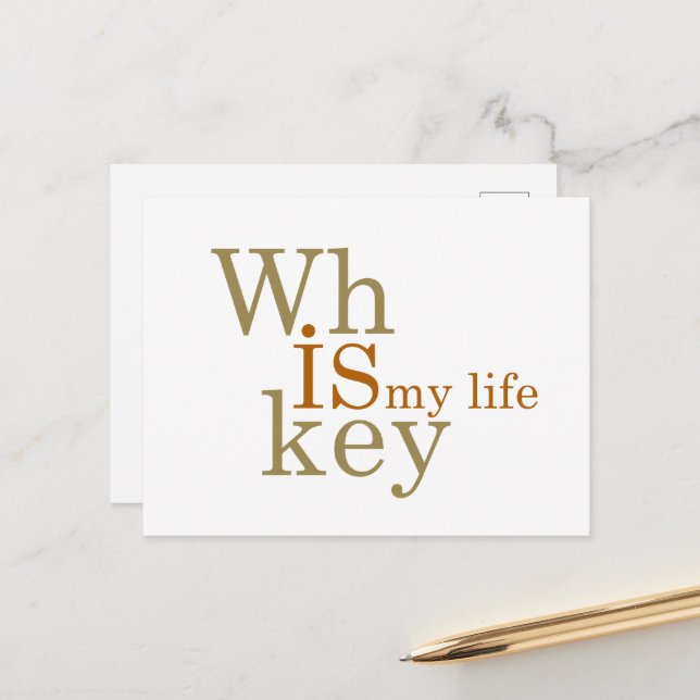 Postal Festiva Whiskey cita graciosos regalos de dichos de alcoho (Anverso/Reverso In Situ)