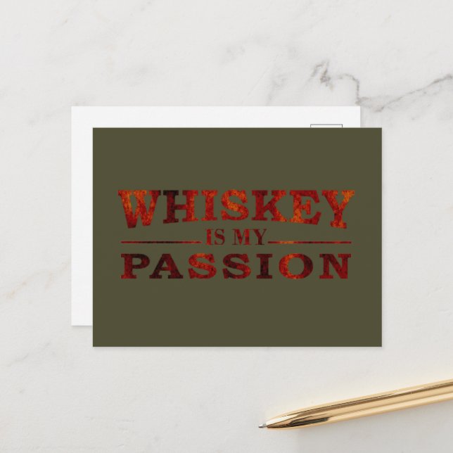 Postal Festiva Whiskey es mi apasionante y divertida declaración  (Anverso/Reverso In Situ)