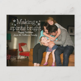 Postal Festiva White Making Spirits Brillante Foto Postcard