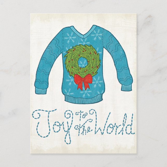 Postal Festiva Wild Apple | Joy To The World - Christmas Sweater (Anverso)