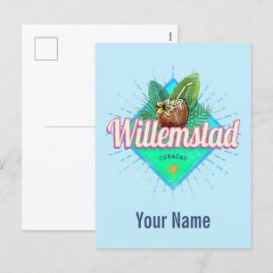 Postal Festiva Willemstad Curacao Vacation Vintage Caribbean