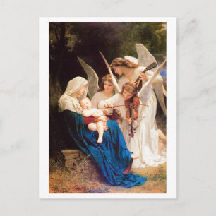 Postal Festiva William-Adolphe Bouguereau CANCIÓN DE ANGELS 1881