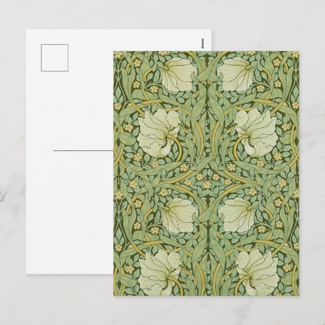 Postal Festiva William Morris Pimpernel Floral Blue Wallpaper (Anverso / Reverso)
