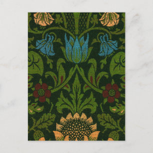 Postal Festiva William Morris Violet y Columbine