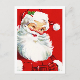 Postal Festiva Winking Santa
