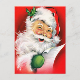 Postal Festiva Winking Santa