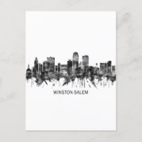 Winston-Salem North Carolina Skyline BW