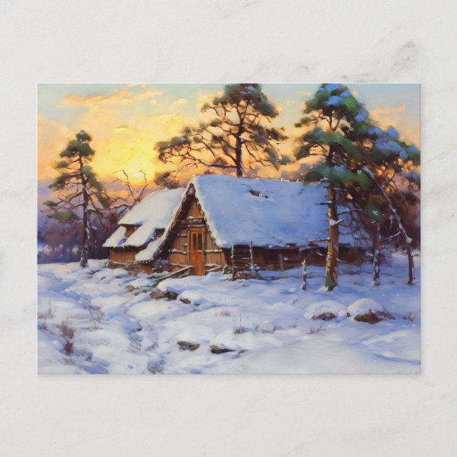 Postal Festiva Winter Baltic Coastal Reed Hut (Anverso)