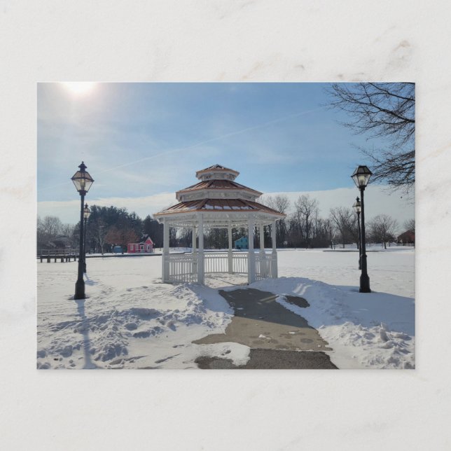 Postal Festiva Winter Gazebo Taylor Michigan Postcard (Anverso)