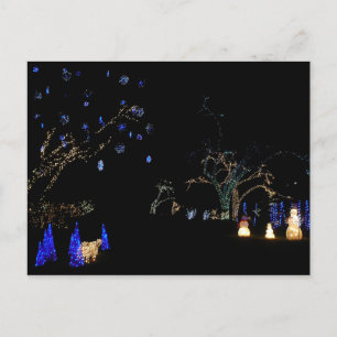 Postal Festiva Winter Wonderland ilumina vacaciones azules y blan
