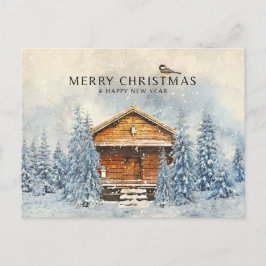 Postal Festiva Winter Wood House and Pine