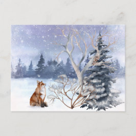 Postal Festiva Winter Woodland Fox & Owl