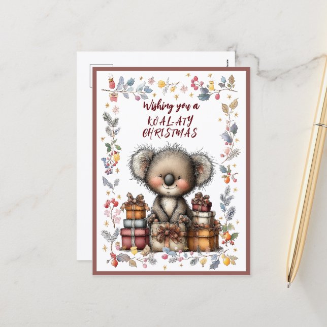 Postal Festiva Wishing You A Merry KOAL-ATY Christmas (Anverso/Reverso In Situ)