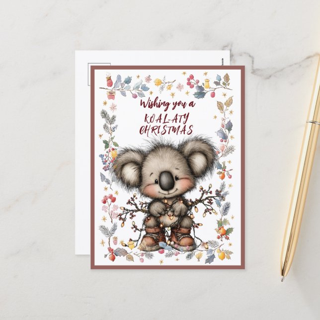 Postal Festiva Wishing You A Merry KOAL-ATY Christmas (Anverso/Reverso In Situ)