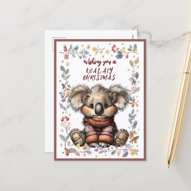 Postal Festiva Wishing You A Merry KOAL-ATY Christmas (Anverso/Reverso In Situ)