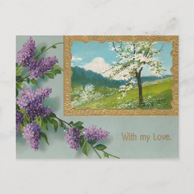 Postal Festiva Wisteria Vintage Valentine (Anverso)