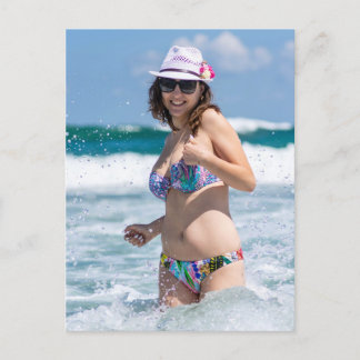 Postal Festiva Woman Enjoying A Day At The Beach