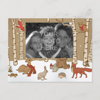 Postal Festiva Woodland Christmas Photo Postcard
