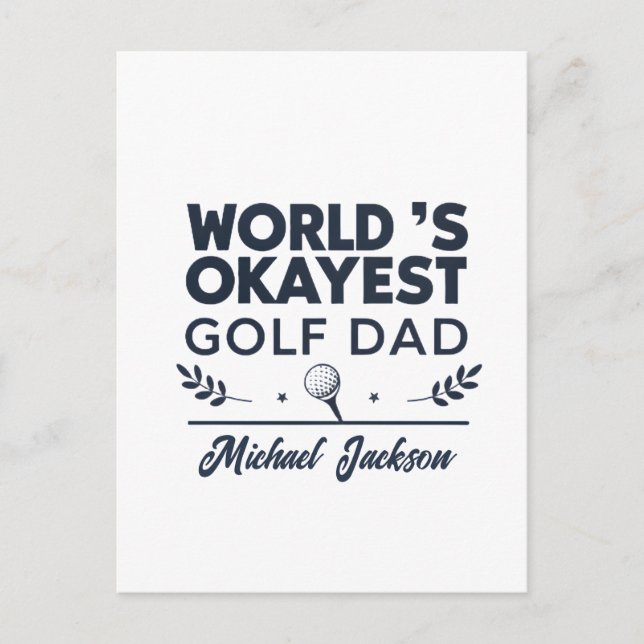 Postal Festiva World’s Okayest Golf Dad Custom Name Design (Anverso)