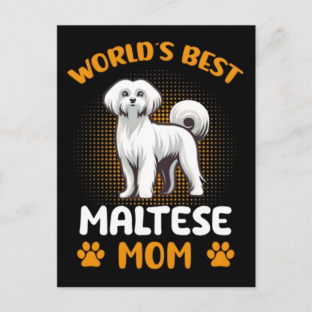 Postal Festiva Worlds best maltese mom t shirt design vector  (Anverso)
