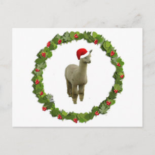 Postal Festiva Wreath Navidades de Alpaca